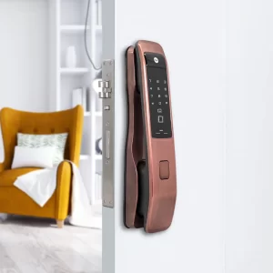 YMI 70, A Series Push Pull Smart Lock (Red Bronze) — Bluetooth Module & Wi-Fi Bridge Included